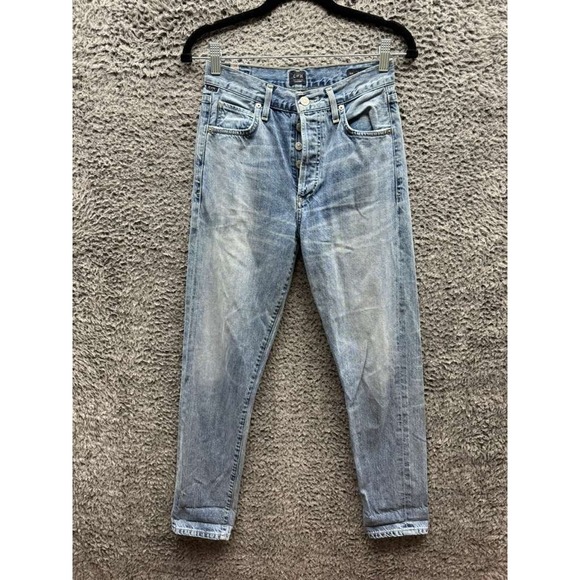Citizens Of Humanity Liya High Rise Classic Fit Crop Jeans Blue Womens Size 23 - Picture 1 of 15